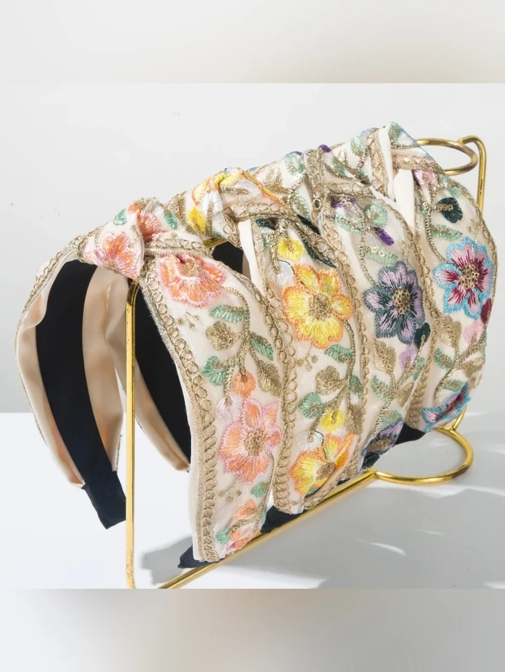 Colorful Floral Embroidered Headbands